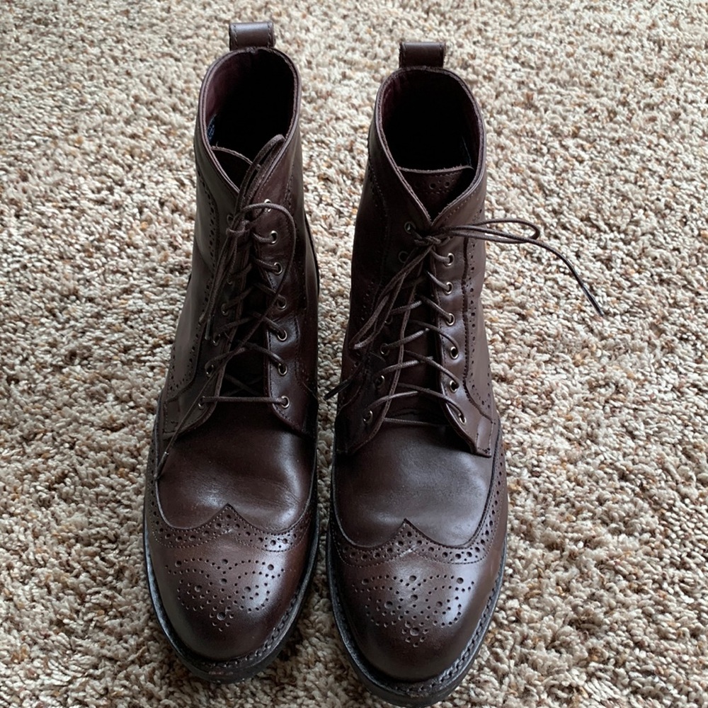 Men’s Size 11 D Allen Edmonds Brown Leather Weatherproof Dalton Wingtip Boots